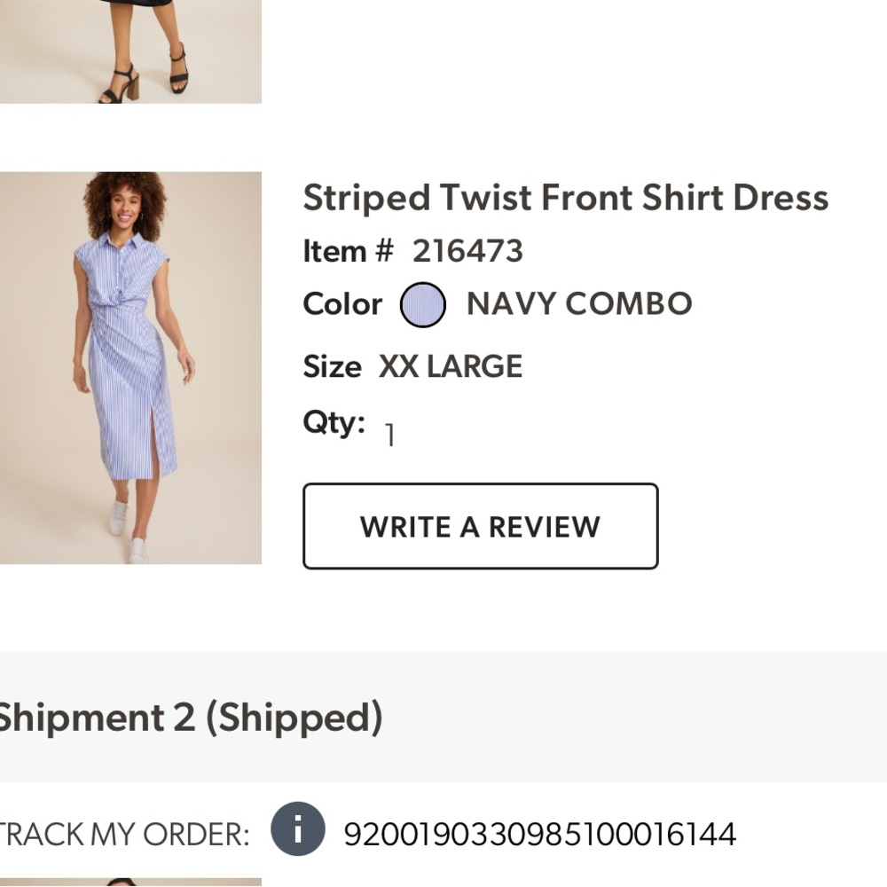 Blue & white shirt dress